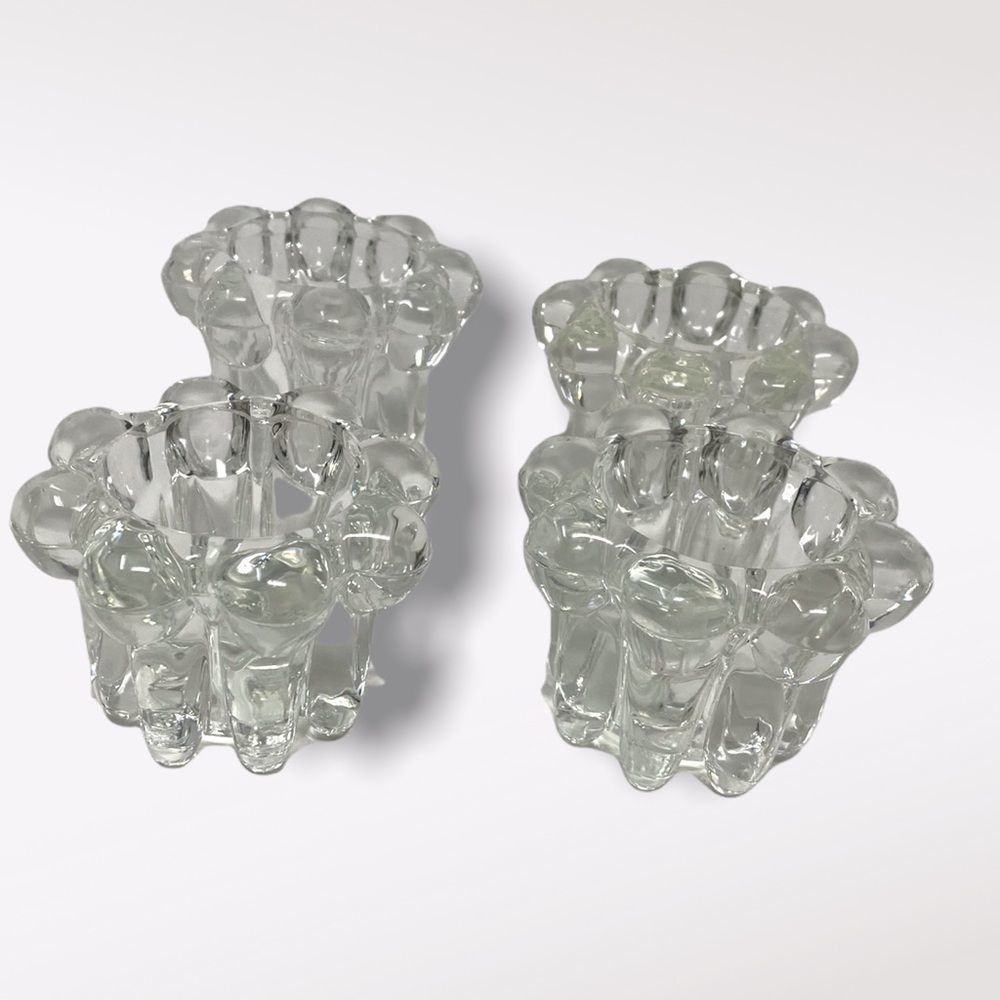 Vintage | Indonesian Glass Candle Holders (x4)